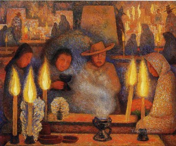 ディエゴ・リベラ Painting - 死者の日 1944 共産主義 ディエゴ・リベラ